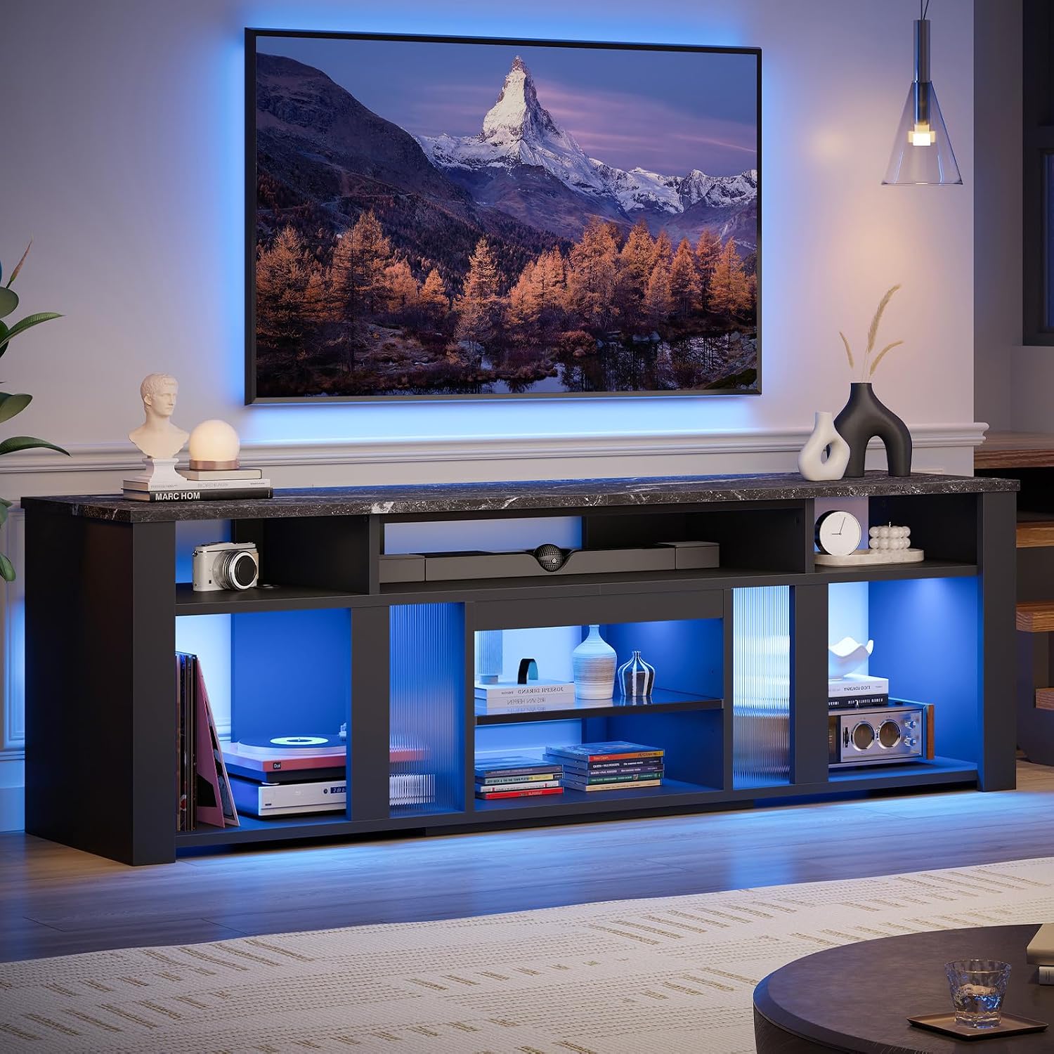 Gaming Console Entertainment Center - 80 Inch TV Stand for 85