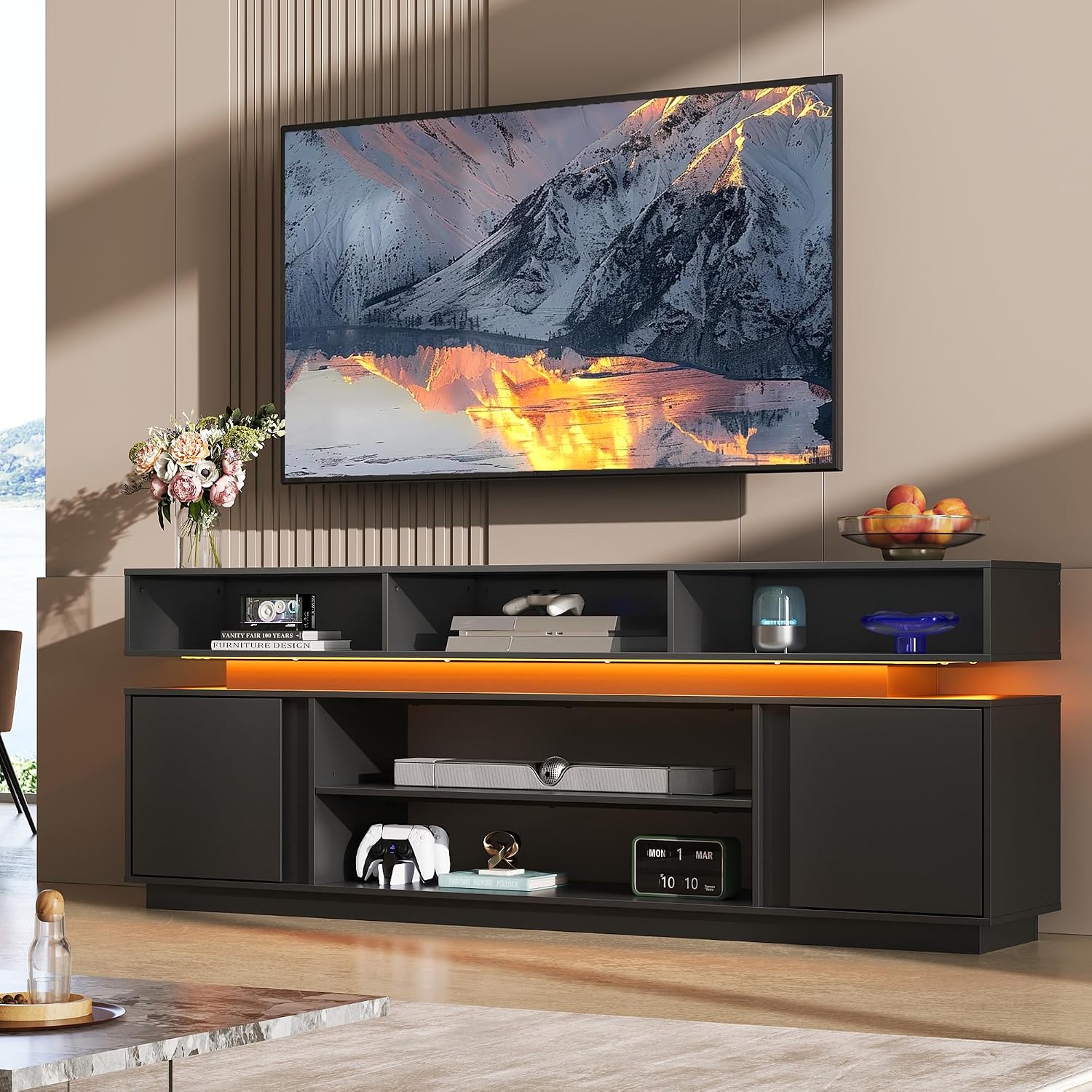 Modern TV Stand 75 Inch Entert - đánh giá và giá Gaming Console Entertainment Center