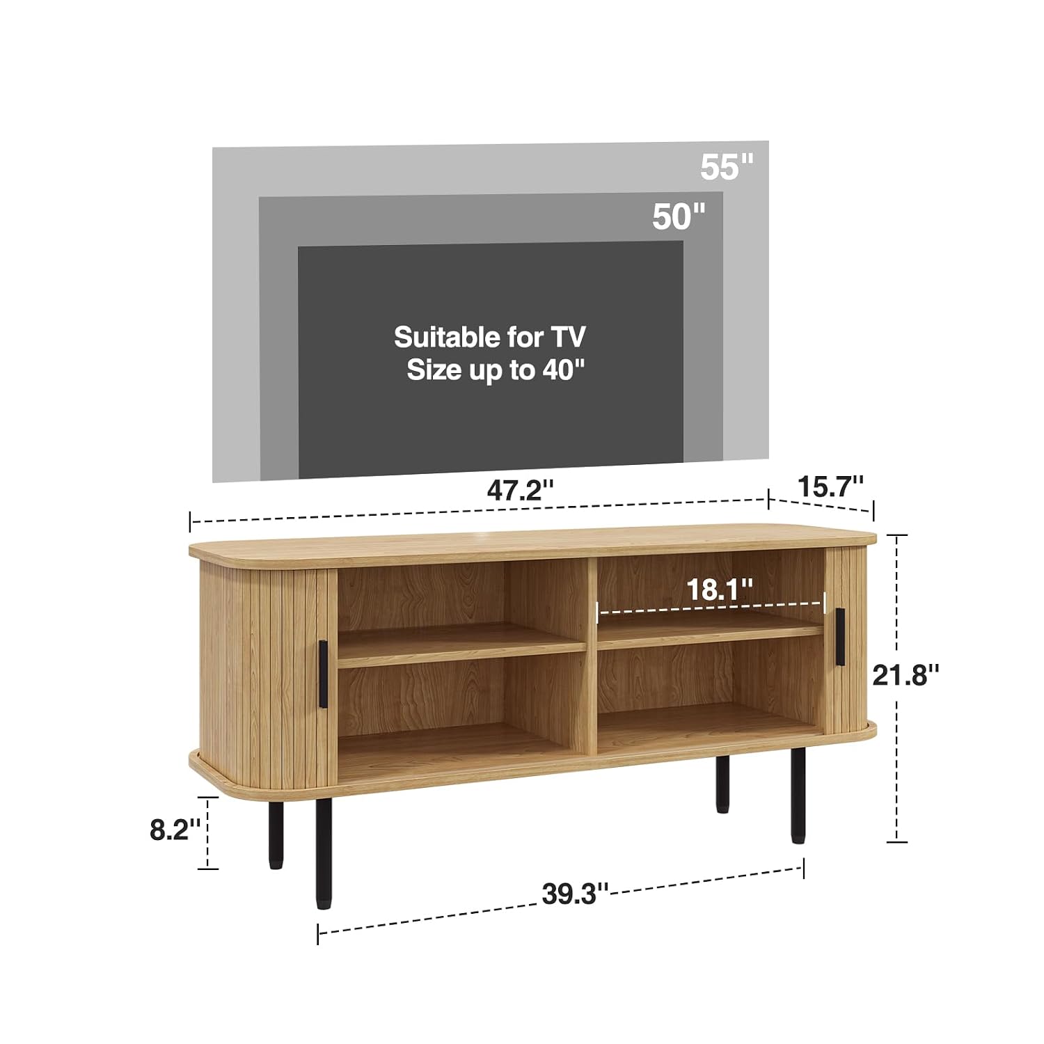 Natural Fluted TV Stand for 60 - đánh giá và giá Gaming Console Entertainment Center