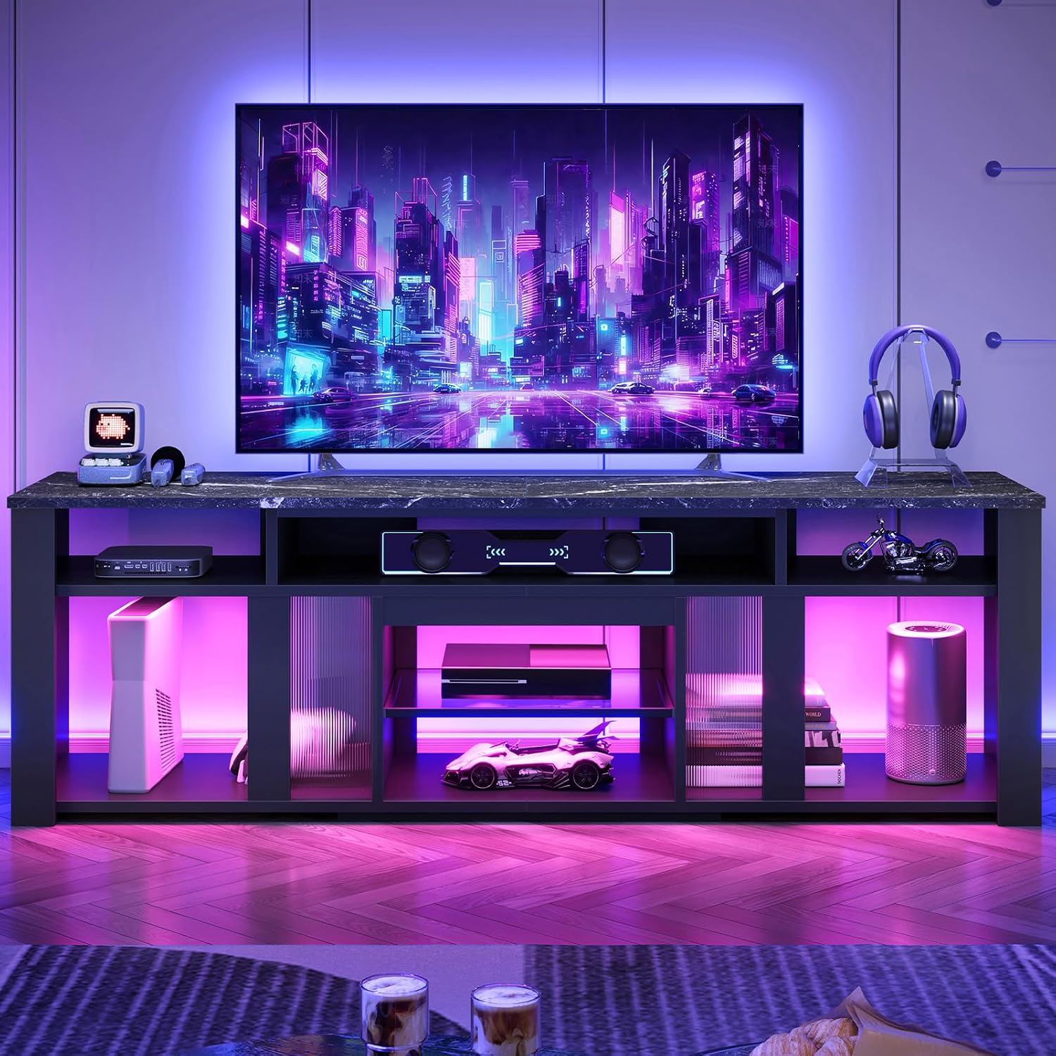 80 Inch TV Stand Entertainment - đánh giá và giá Gaming Console Entertainment Center