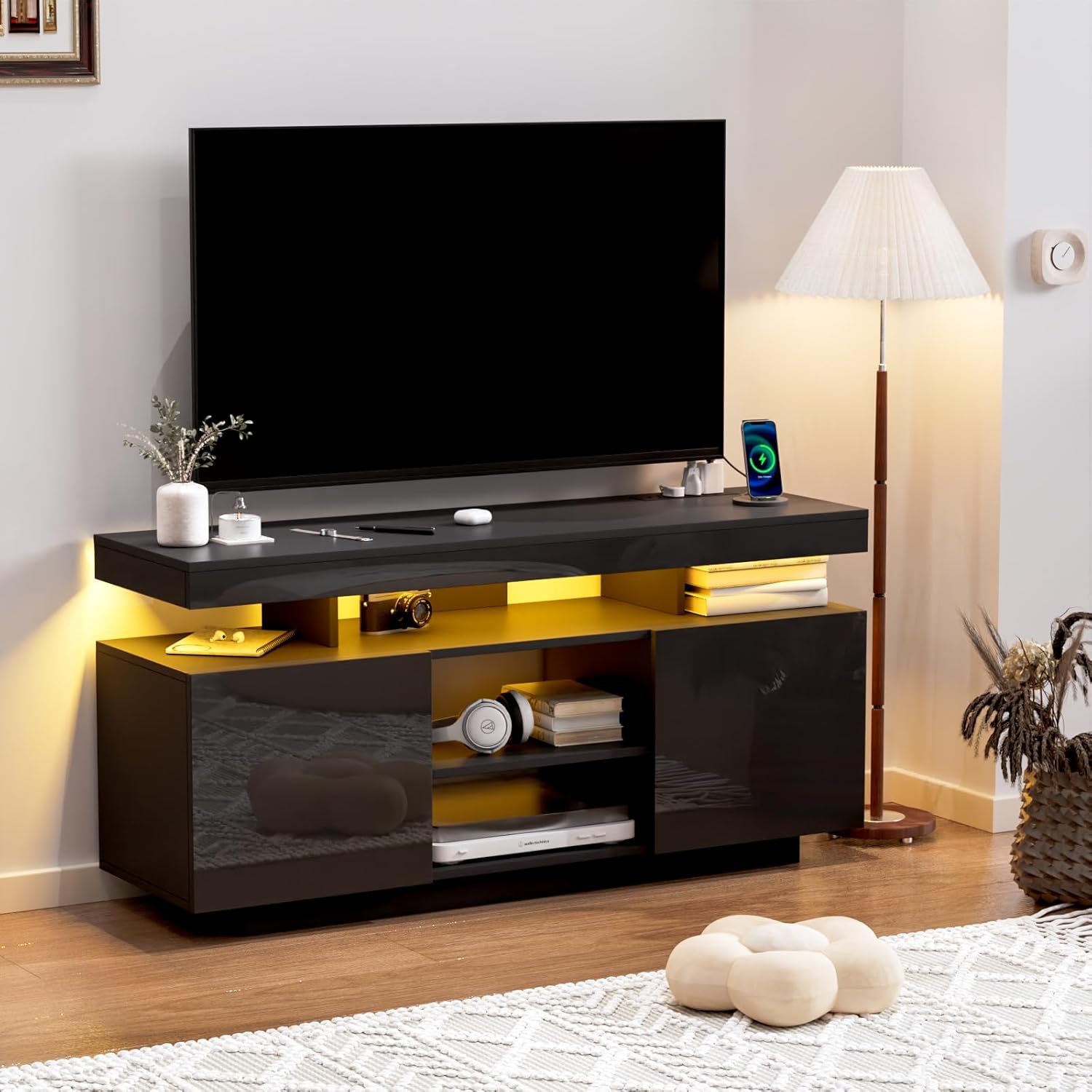 #Modern TV Stand inch with Pow - đánh giá và giá Gaming Console Cabinet