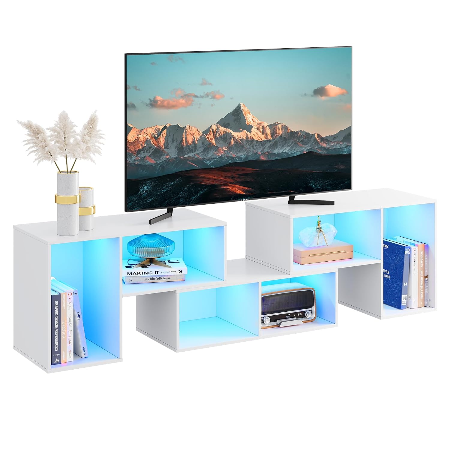 Deformable TV Stand with LED S - đánh giá và giá Gaming Console Entertainment Center