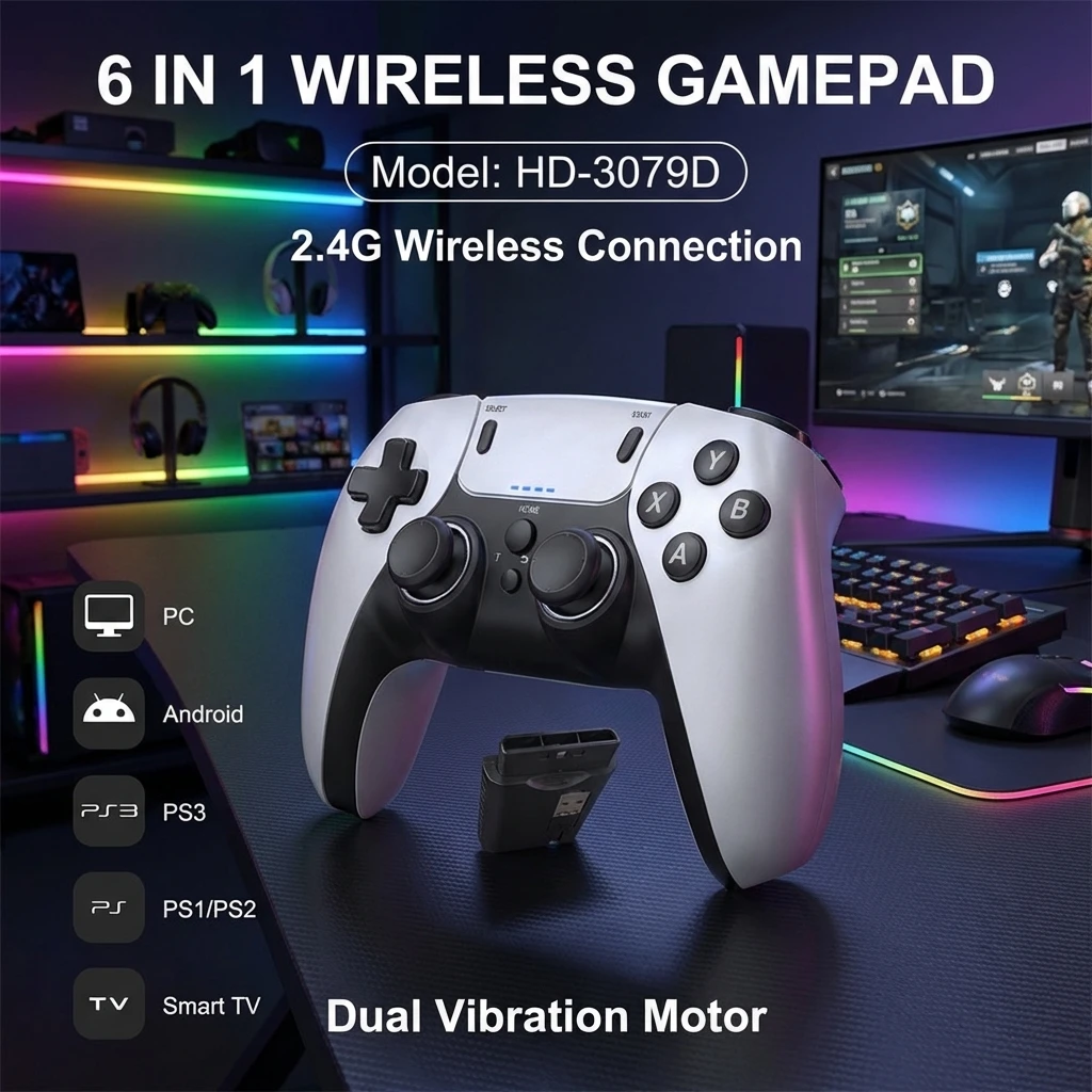 6-in-1 Dual Vibration Gamepad  - đánh giá và giá Gaming Console For Android Tv
