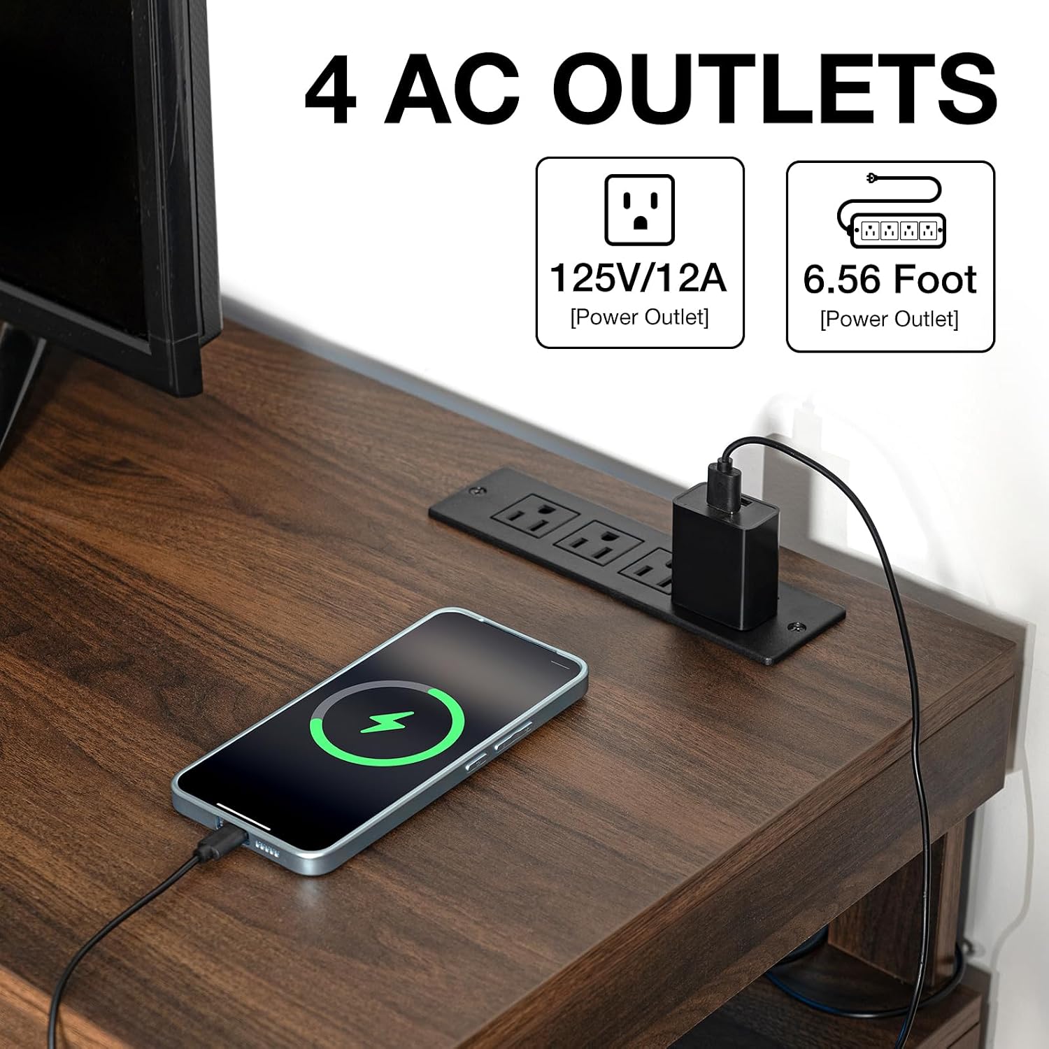 LED TV Stand with Power Outlet - đánh giá và giá Gaming Console Entertainment Center
