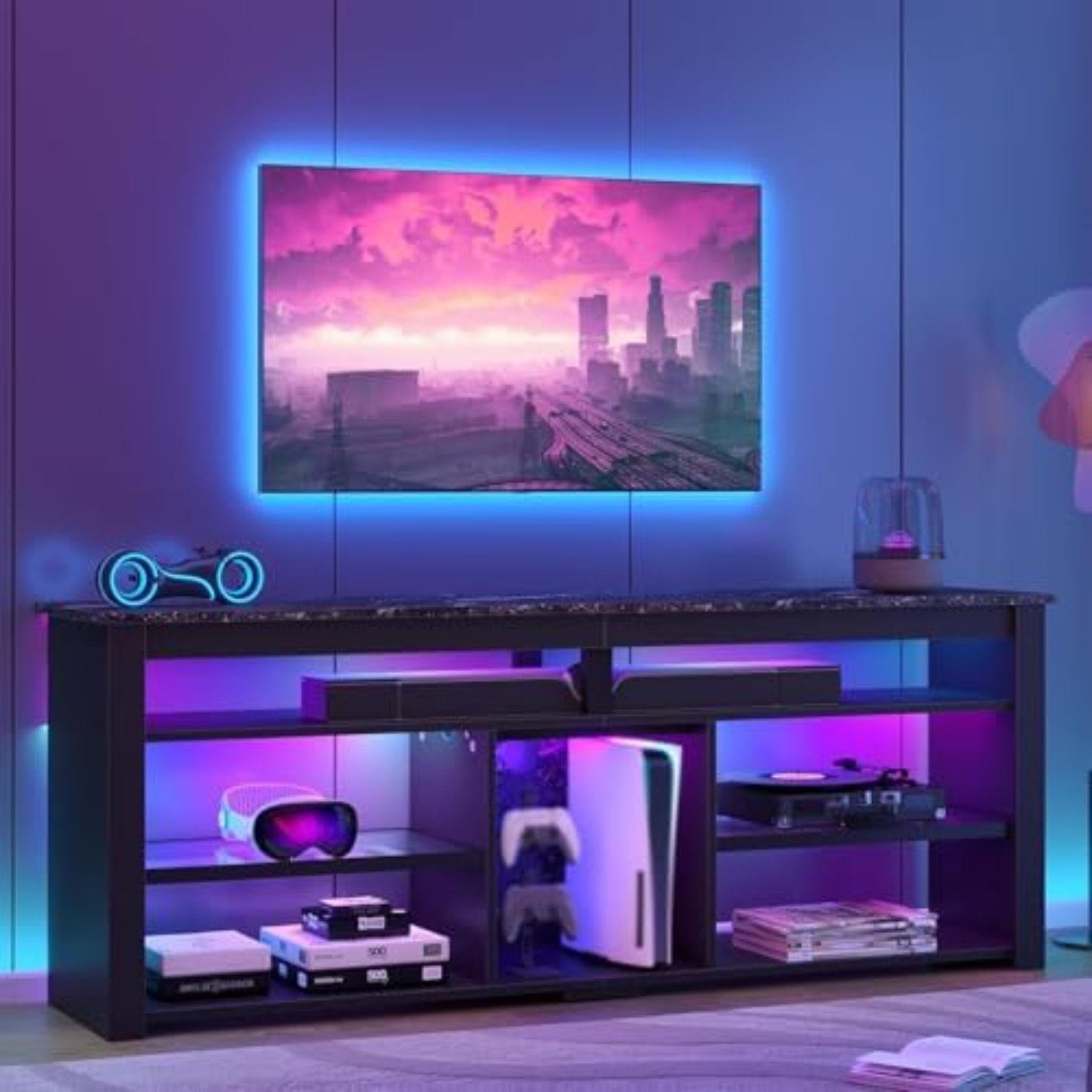 TV Stand for 70 inch TV, Tall  - đánh giá và giá Gaming Console Entertainment Center