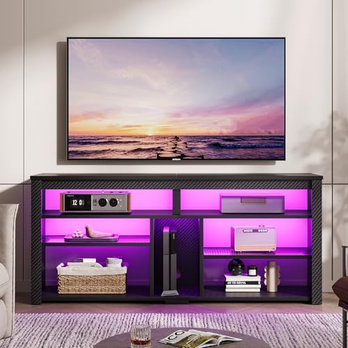 LED Tall TV Stand, Entertainme - đánh giá và giá Gaming Console Entertainment Center