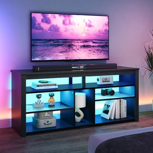 LED Tall TV Stand, Entertainme - đánh giá và giá Gaming Console Entertainment Center