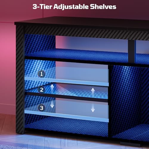LED Tall TV Stand, Entertainme - đánh giá và giá Gaming Console Entertainment Center