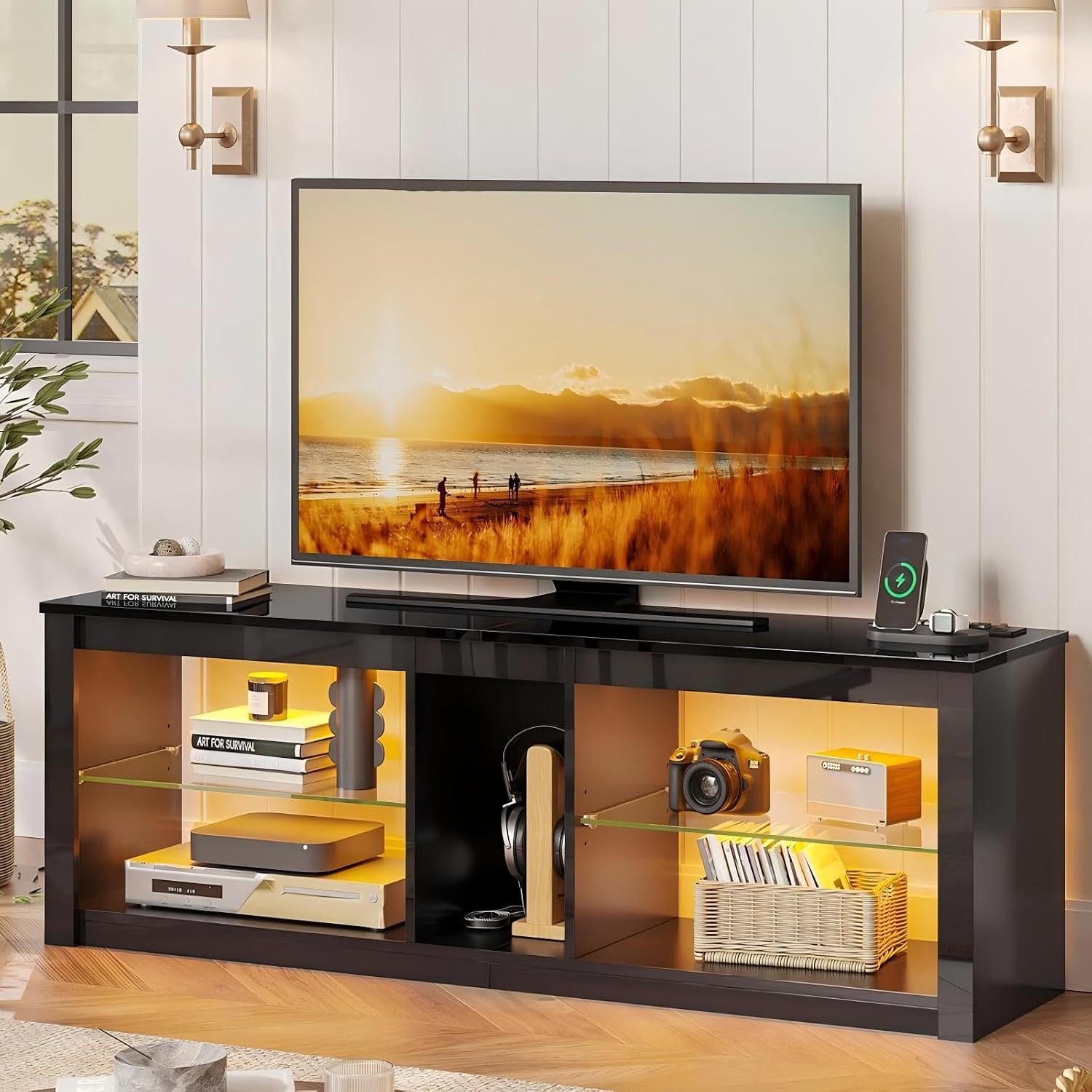 Led Tv Stand Fits 55 60 65 Inc - đánh giá và giá Gaming Console Entertainment Center