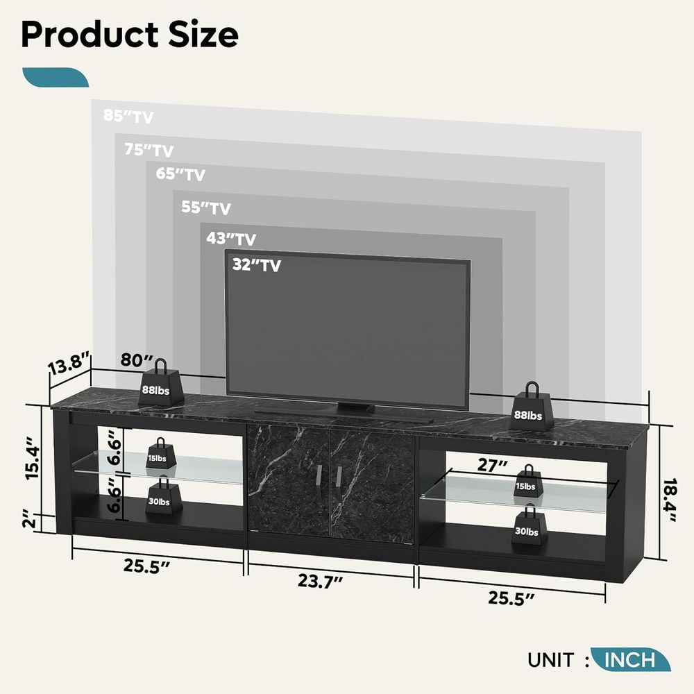 80 Inch TV Stand or 75/85/86 i - đánh giá và giá Gaming Console Entertainment Center