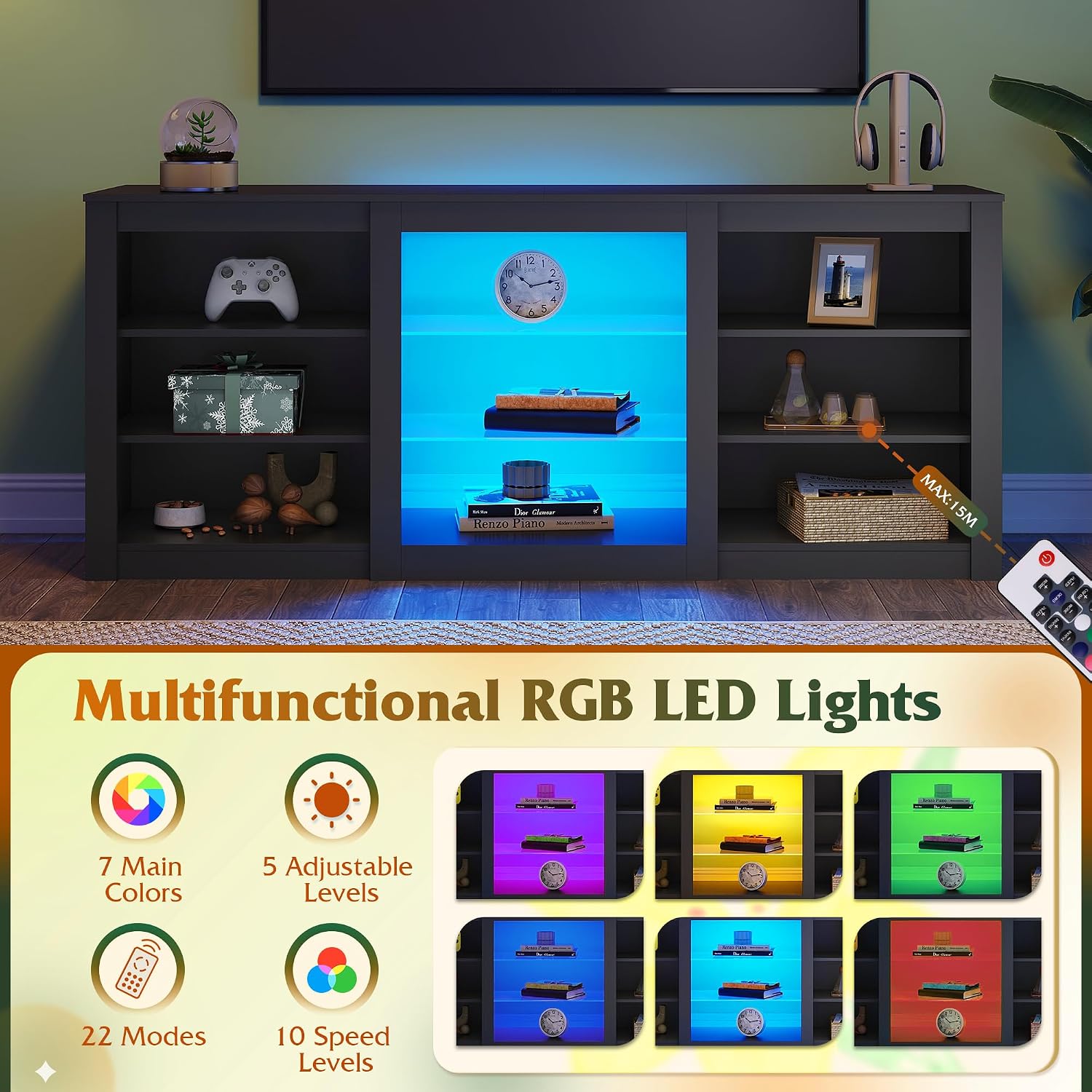 Modern TV Stand Entertainment  - đánh giá và giá Gaming Console Entertainment Center