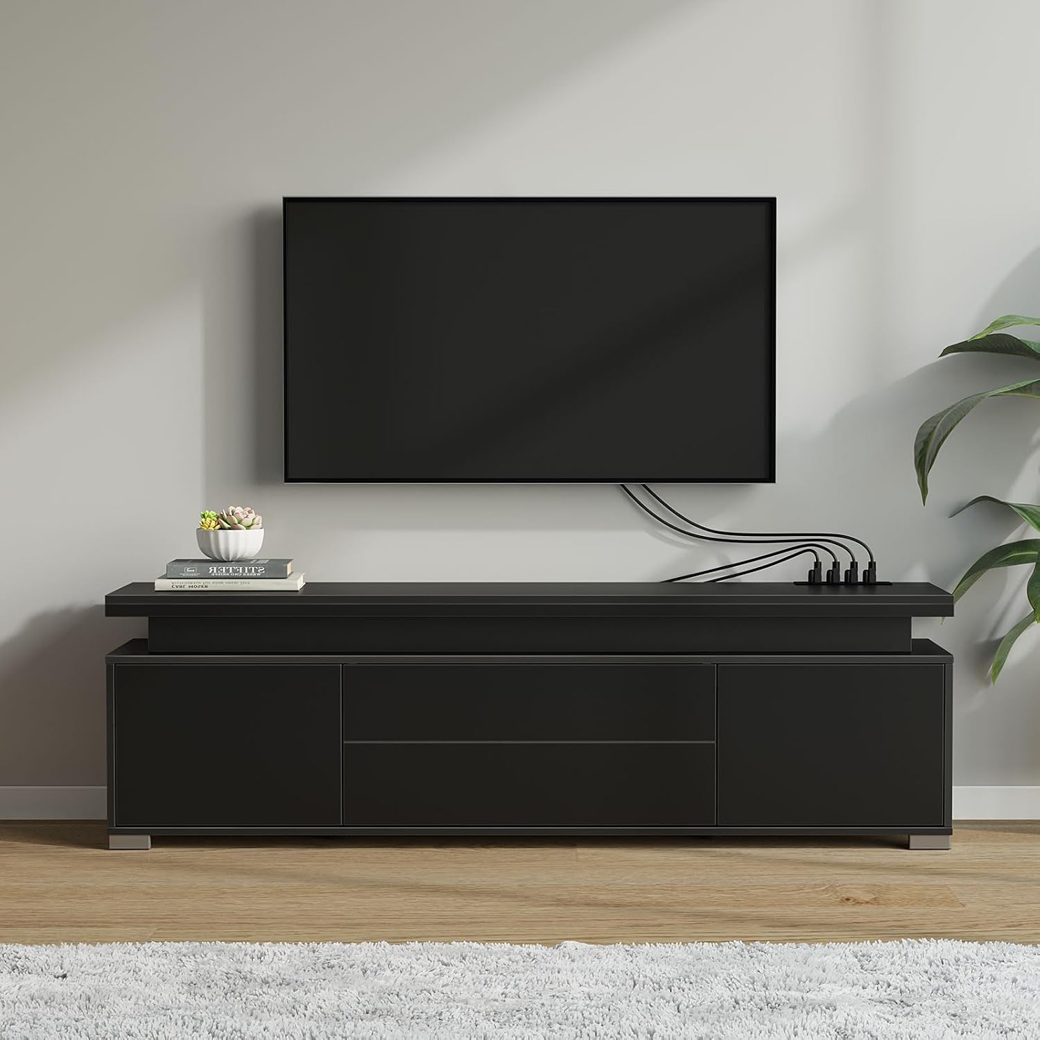 TV Stand with Power Outlet & L - đánh giá và giá Gaming Console Entertainment Center