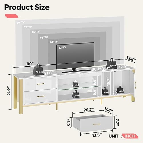 TV Stand for 75/80/85 inch TVs - đánh giá và giá Gaming Console Entertainment Center