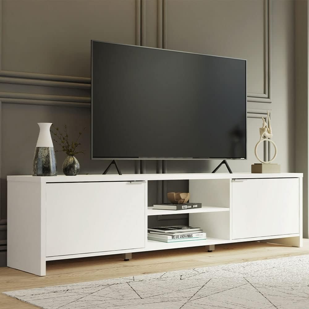 TV Stand Large Media Console w - đánh giá và giá Gaming Console Entertainment Center