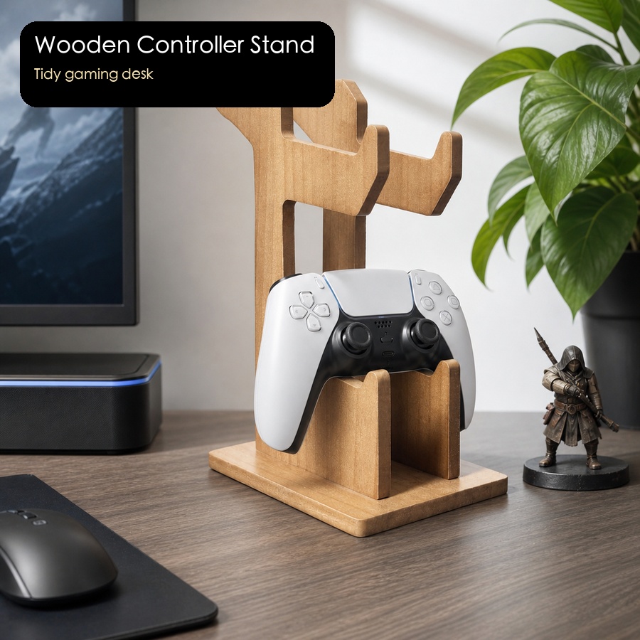 Wooden Game Controller Display - đánh giá và giá Gaming Console Organizer